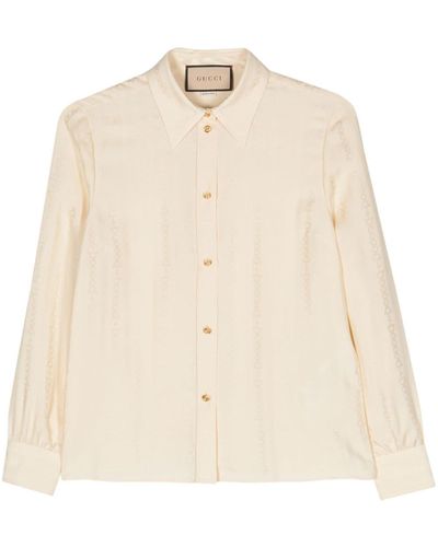 Gucci Jacquard Horsebit-Detail Shirt - Natural