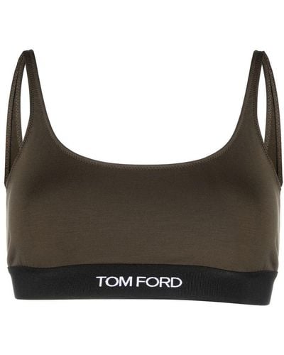 Tom Ford Logo Trim Bralette - Black