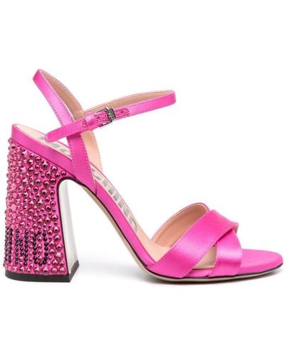 Moschino Sandalen mit Kristallen 105mm - Pink