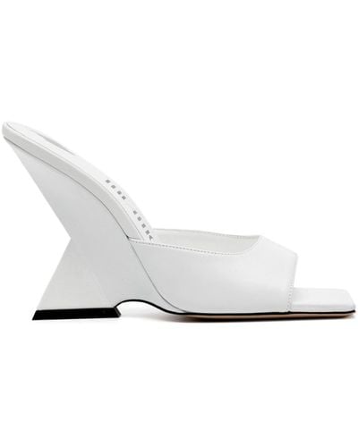 The Attico Cheope 105mm Leather Mules - White