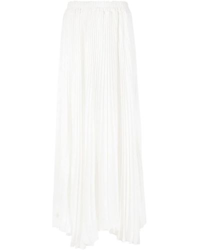 Styland Pleated High-waist Maxi Skirt - White