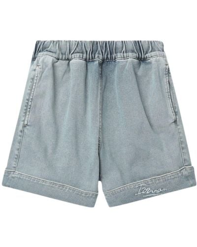 Izzue Logo-embroidered Cotton-blend Shorts - Blue