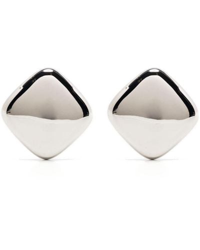 Matériel Rhombus Clip-fastening Earrings - Natural