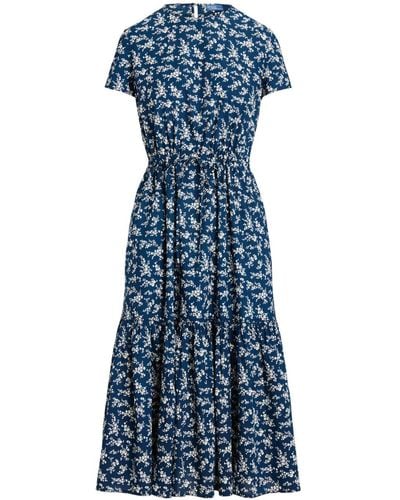 Polo Ralph Lauren Floral-print Cotton Dress - Blue