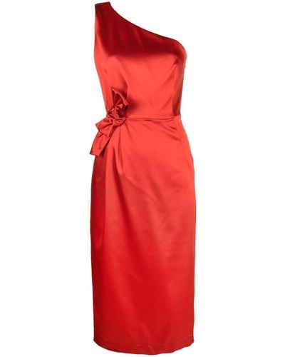 P.A.R.O.S.H. Bow-detail One-shoulder Dress - Red