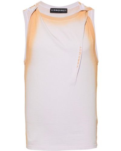 Y. Project Logo-print Twisted Tank Top - White