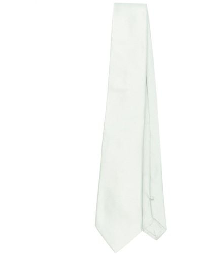 Versace Faille Silk Tie - White