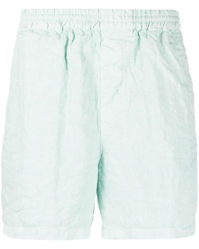 Aspesi Elasticated Linen Shorts - Blue
