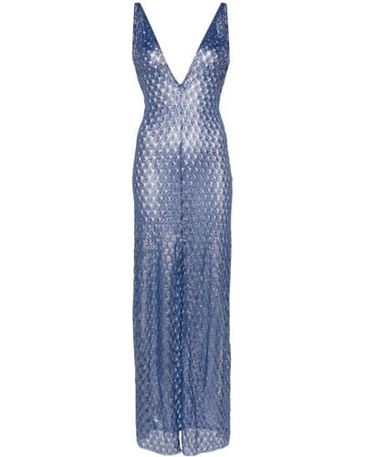 Missoni Crochet-knit Maxi Dress - Blue