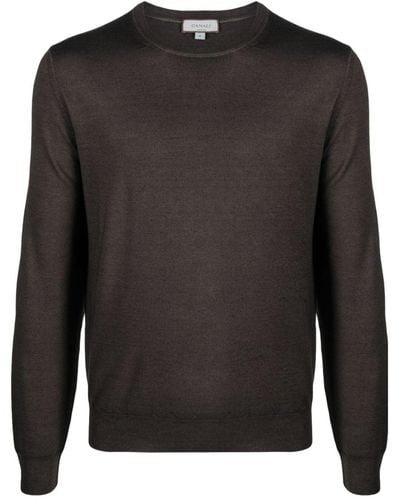 Canali Fine-knit Wool Sweater - Black