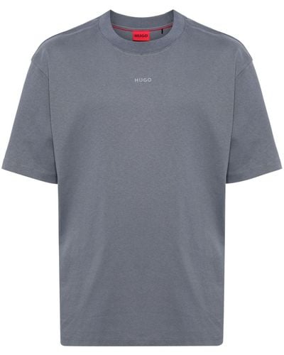 HUGO T-shirt en coton à logo imprimé - Gris