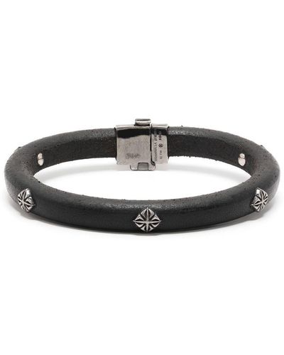 Shamballa Jewels Stud Detailing Leather Bracelet - White