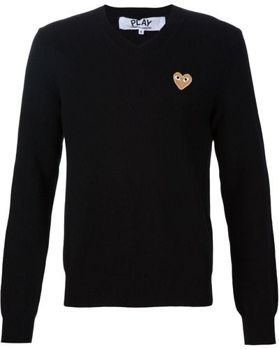 COMME DES GARÇONS PLAY Embroidered Heart Sweater - Black