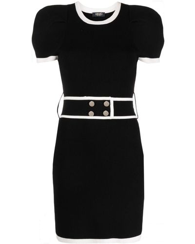 Liu Jo Ribgebreide Mini-jurk - Zwart
