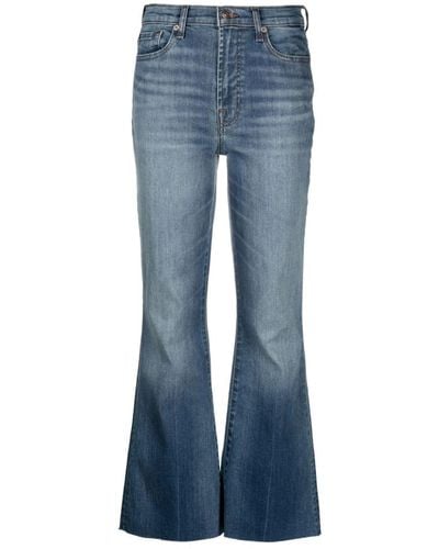 7 For All Mankind Betty Boot Traveler High-rise Cropped Bootcut Jeans - Blue