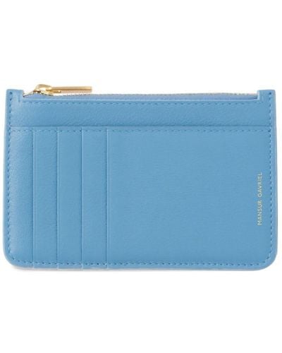 Mansur Gavriel Zipped Leather Card Holder - Blue