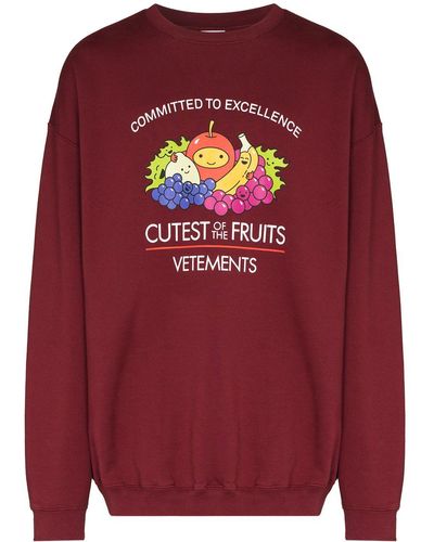 Vetements Cutest Of The Fruits Print Sweatshirt - Red