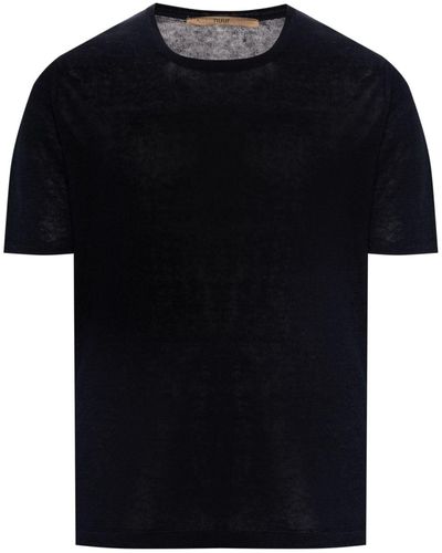 Nuur Short-sleeve Linen Sweater - Black