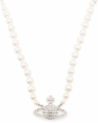 Vivienne Westwood Collar Imogene con perla y orbe - Blanco