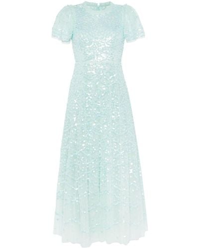 Needle & Thread Deco Dot Glass Sequinned Dress - Blue