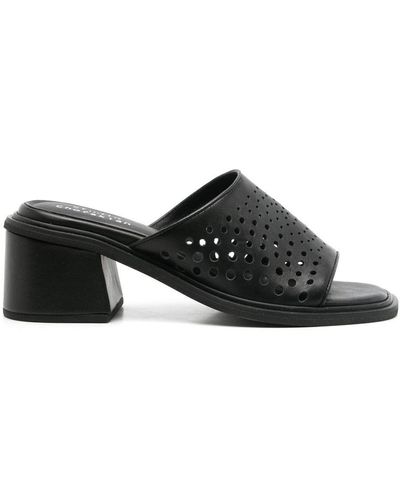 Sarah Chofakian Studio 130 45mm Perforated Mules - Black