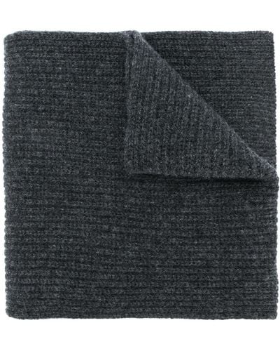 N.Peal Cashmere Chunky Ribbed Scarf - Grey