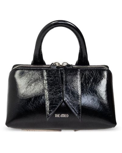 The Attico Friday Leather Tote Bag - Black