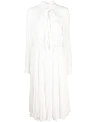 Philosophy Di Lorenzo Serafini Bow-collar Mid-length Evening Dress - White