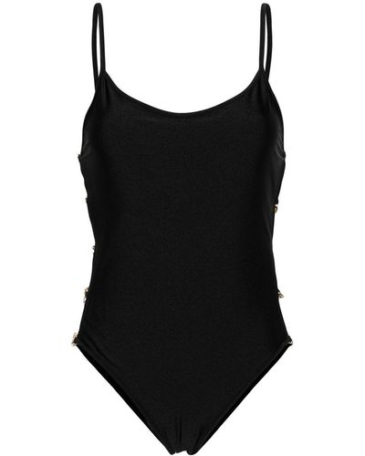 Gucci Sparkling Jersey Swimsuit With Horsebit - Black