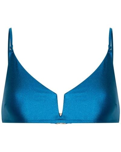 Zimmermann Top de bikini August con cuello en V - Azul