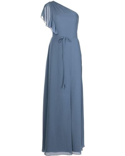 Marchesa ギャザーディテール ドレス - ブルー