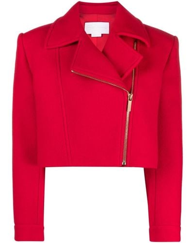 Genny Cropped Virgin Wool-blend Jacket - Red