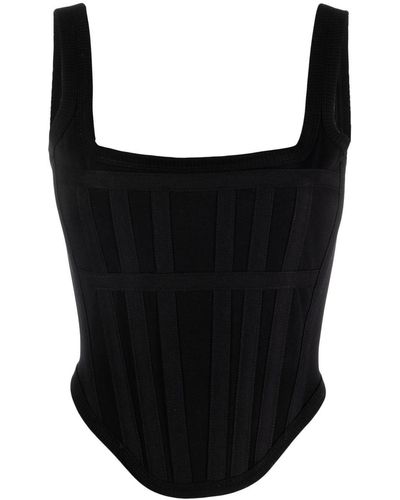 Dion Lee Cropped Corset Top - Black