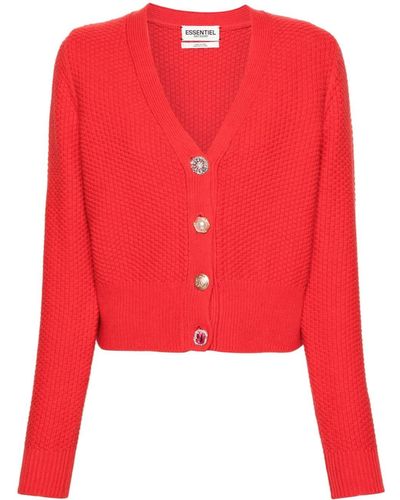 Essentiel Antwerp Farah Knitted Cardigan - Red