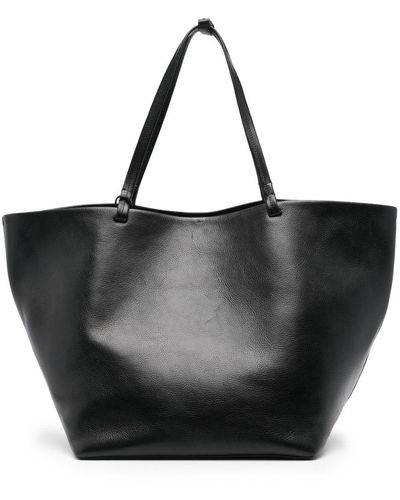The Row Xl Park Leather Tote Bag - Black