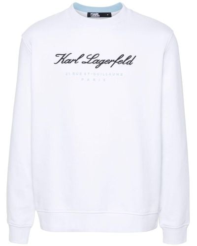 Karl Lagerfeld Sudadera con logo en relieve - Blanco