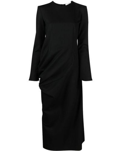 The Row Gathered-detailing Long-sleeved Shift Dress - Black