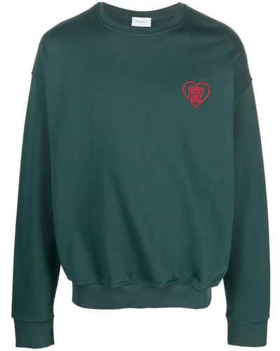 FAMILY FIRST Logo-embroidered Cotton Sweatshirt - Green