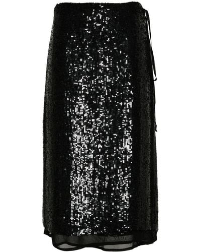 P.A.R.O.S.H. P.A.R.O..H. Gabriel Sequinned Wrap Skirt - Black