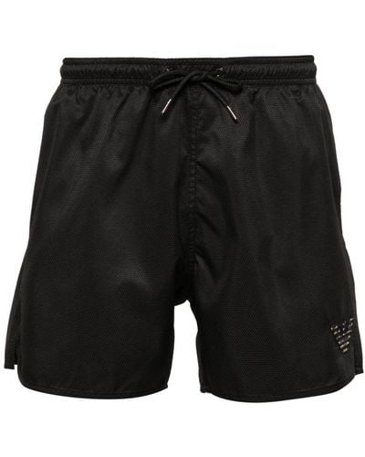 Emporio Armani Mid-rise Swim Shorts - Black