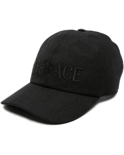 Versace Logo-embroidered Curved-peak Cap - Black