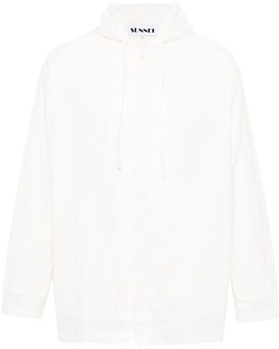 Sunnei Drawstring-hood Cotton Shirt - White