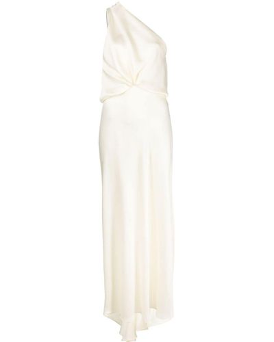 Philosophy Di Lorenzo Serafini One-shoulder Satin Long Dress - White