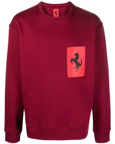 Ferrari Logo-print Cotton-blend Sweatshirt - Red