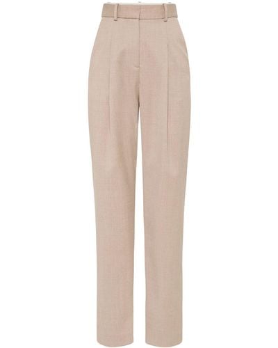 Rebecca Vallance Manon Pressed-crease Tailored Pants - Natural