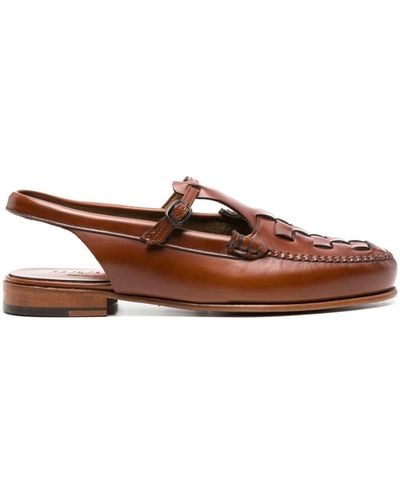 Hereu Roqueta Leather Loafers - Brown