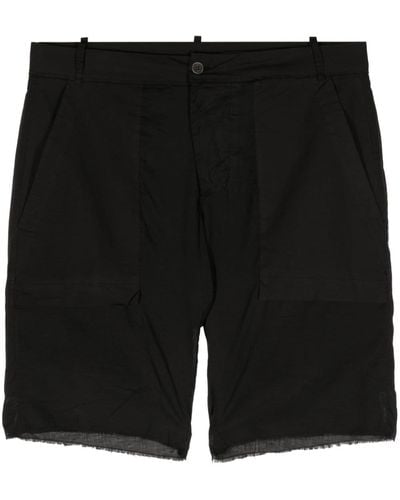 Masnada Frayed Cotton Shorts - Black