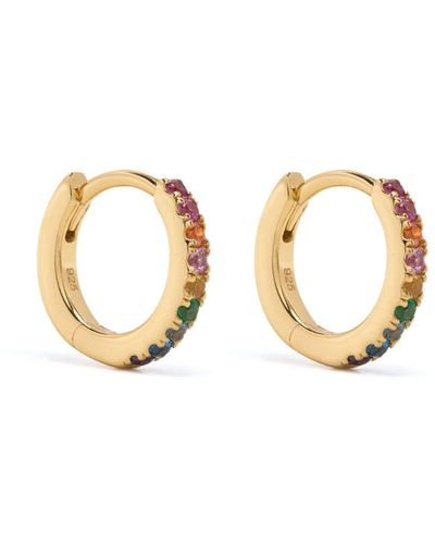 Eshvi Crystal-embellished Gold-plated Hoop Earrings - Metallic