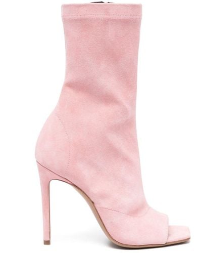 Paris Texas Amanda 105mm Suede Ankle Boots - Pink