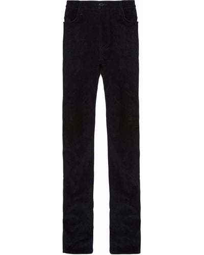 Prada Velvet Straight-leg Jeans - Black